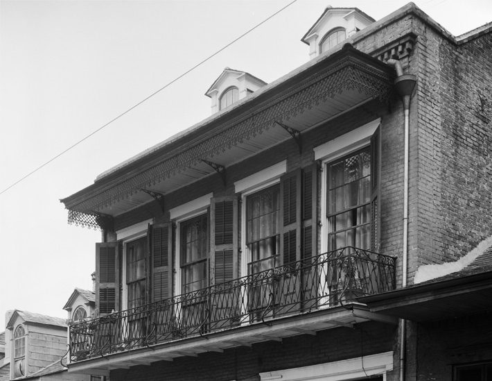 Wrought iron balcony on Dumaine Street