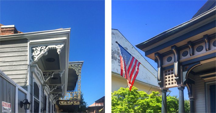 Brackets on Italianate houses in New Orleans