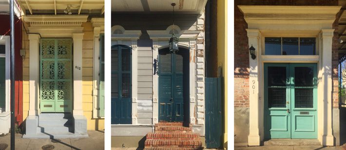 Historic wood doors in the French Quarter
