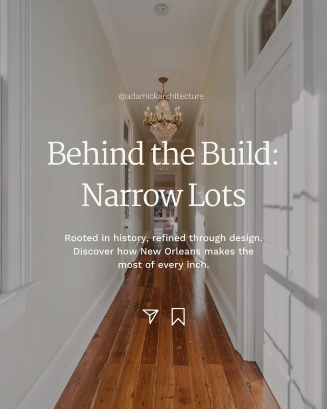 Narrow lots are part of what makes New Orleans architecture so distinctive (and sometimes challenging) #IYKYK

These long, slim parcels aren’t random, and actually have a lot of history behind them.

Swipe through to see how that history still shapes our neighborhoods, how it affects design today, and what it means when you’re planning your own home addition, camelback, or new build. 

#neworleansarchitecture #historichomes #noladesign #neworleanshistory #neworleansarchitect #behindthebuild